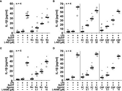 Activation of endothelial NO synthase and P2X7 receptor modification mediates the cholinergic control of ATP-induced interleukin-1β release by mononuclear phagocytes